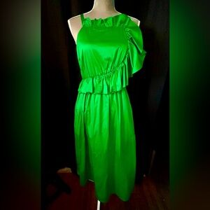 CROSBY by Mollie Burch Green Ruffle Midi Dress, Size S